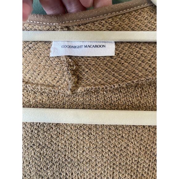 GOODNIGHT MACAROON Womens  OS Knit Sweater Open Cardigan Brown Church Office - Picture 6 of 14